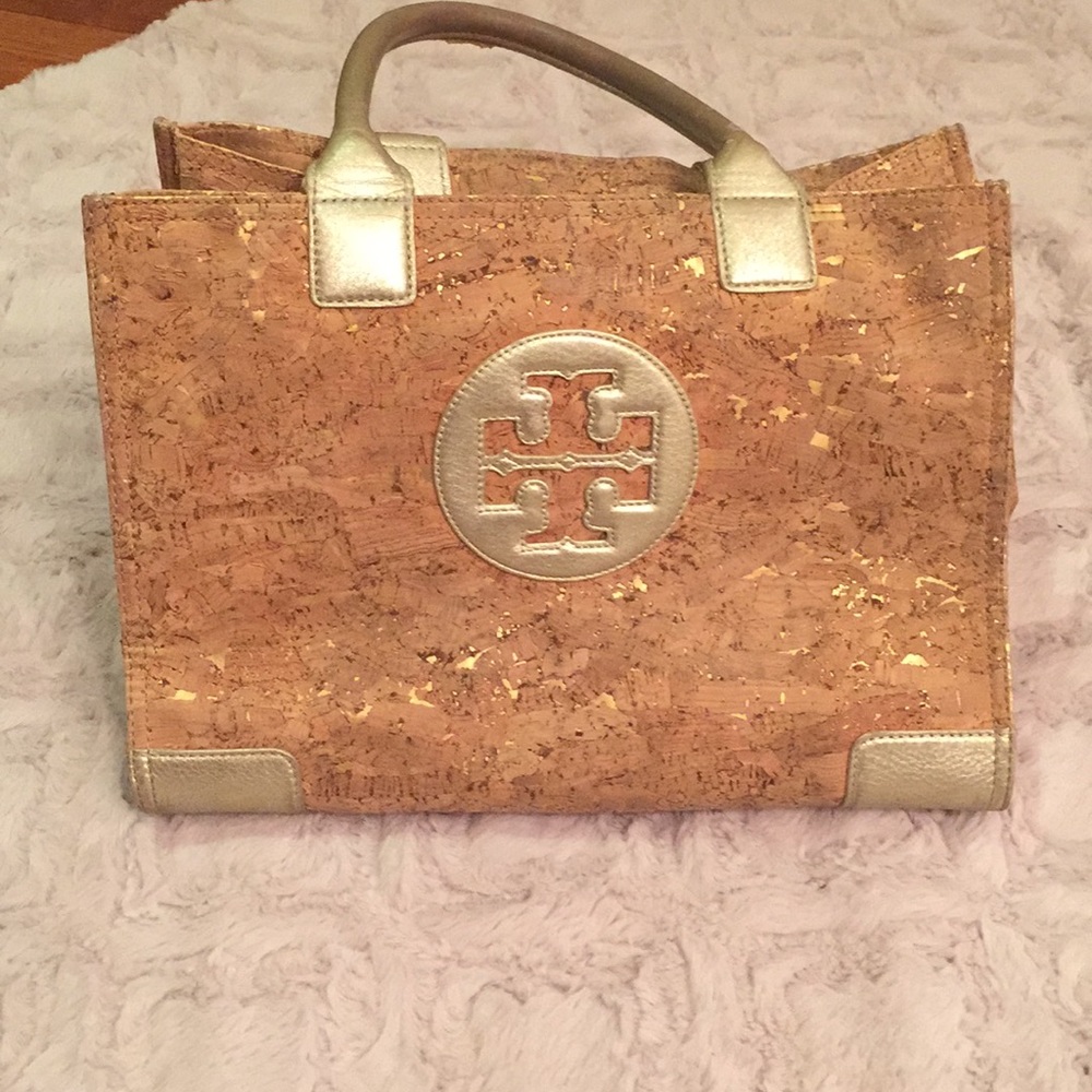 Cork and gold tone TORY BURCH tote
